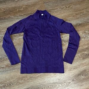 Lululemon Rest Less 1/2 Zip Size 10 Dark Court Purple